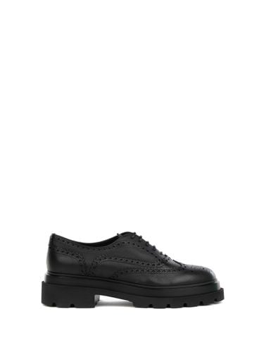 Santoni Black Leather Oxford - Santoni - Modalova