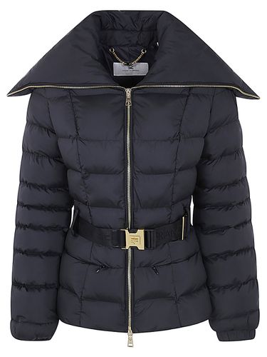 Short Down Jacket With Belt - Elisabetta Franchi - Modalova