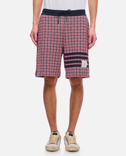 Check 4 Bar Sweat Cotton Shorts - Thom Browne - Modalova