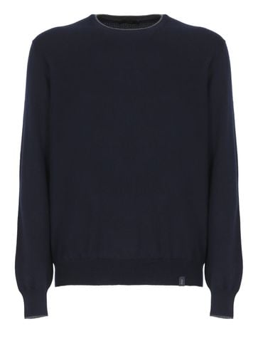 Fay Jumper In Blue Shaved Wool Knit - Fay - Modalova