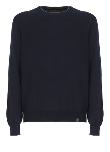 Fay Jumper In Blue Shaved Wool Knit - Fay - Modalova