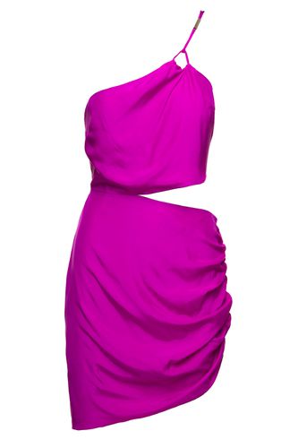 Midori One-shoulder Mini Hot Pink Dress With Cut-out Detail In Silk Woman - GAUGE81 - Modalova