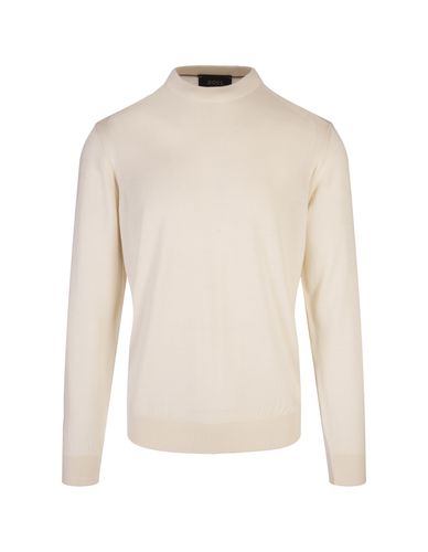 Neutral Silk, Wool And Cashmere Regular Fit Sweater - Hugo Boss - Modalova