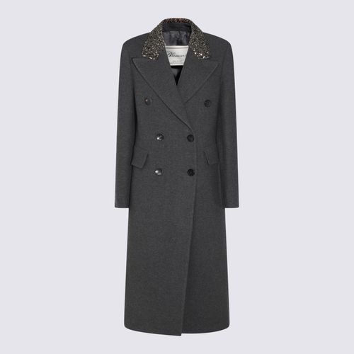 Blumarine Grey Wool Coat - Blumarine - Modalova