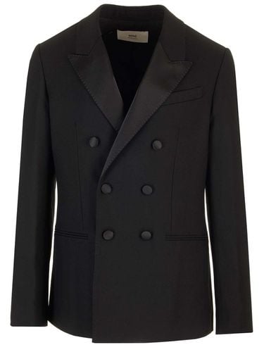 Double-breasted Wool Tuxedo Blazer - Ami Alexandre Mattiussi - Modalova