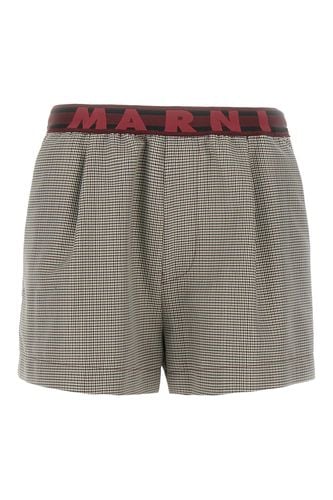 Marni Embroidered Wool Blend Shorts - Marni - Modalova