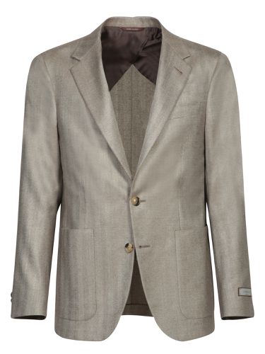 Herringbone Silk Jacket - Canali - Modalova