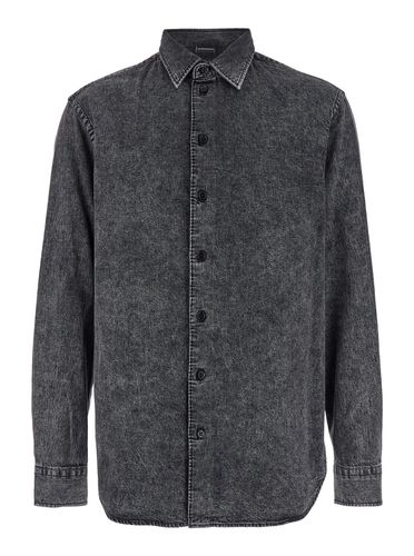 Shirt With Tonal Buttons In Denim Man - Emporio Armani - Modalova