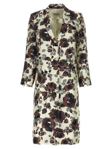 Floral Print Trench Coat - Alberto Biani - Modalova