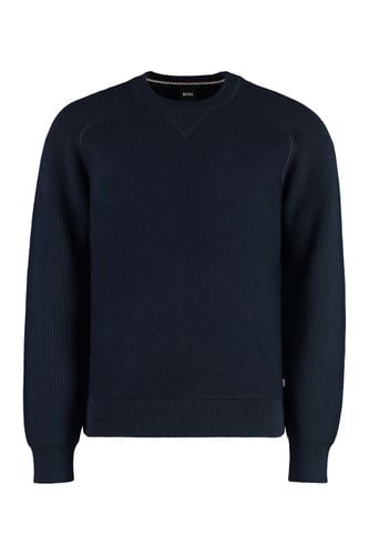 Cotton Blend Crew-neck Sweater - Hugo Boss - Modalova