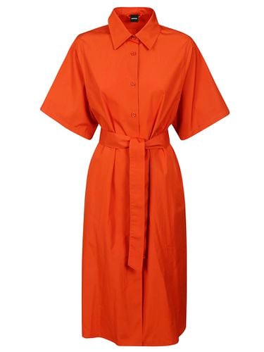 Orange Poplin Midi Shirt Dress - Aspesi - Modalova