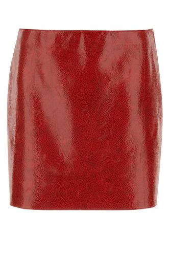 Prada Red Leather Mini Skirt - Prada - Modalova