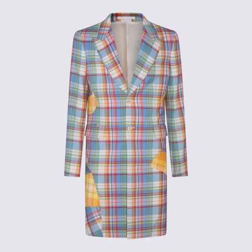 Blue And Yellow Wool Blend Check Coat - Comme Des Garçons Homme Plus - Modalova