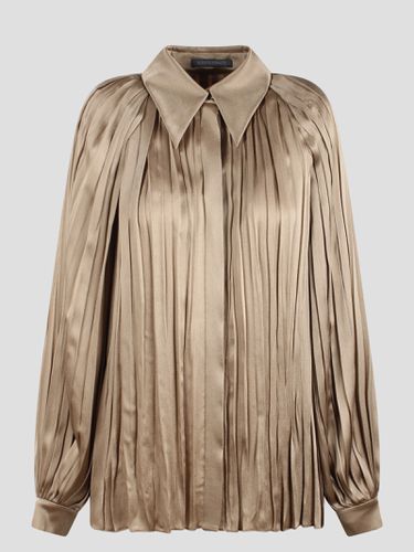 Satin Pleated Shirt - Alberta Ferretti - Modalova