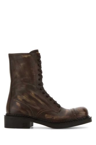 Miu Miu Brown Leather Ankle Boots - Miu Miu - Modalova