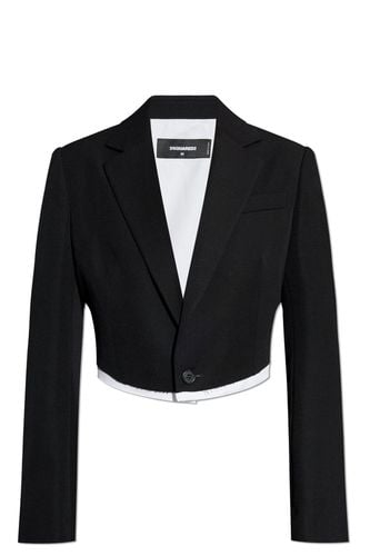 Single Breasted Raw-edge Cropped Blazer - Dsquared2 - Modalova