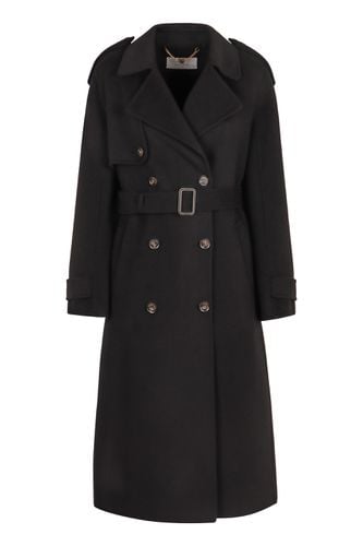 Elisabetta Franchi Wool Trench Coat - Elisabetta Franchi - Modalova