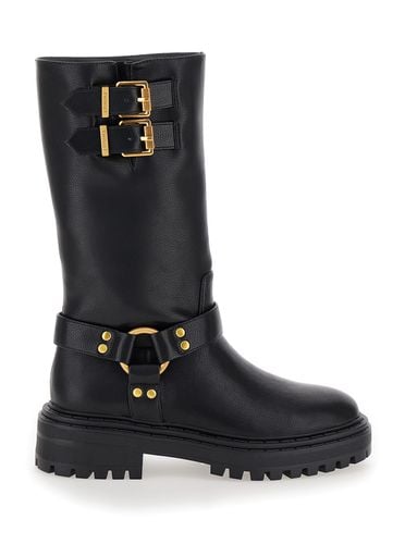 Ankle Boots With Logo Buckles In Eco-leather Woman - TwinSet - Modalova