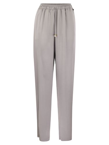 Satin Crepe Jogger Trousers - Elisabetta Franchi - Modalova