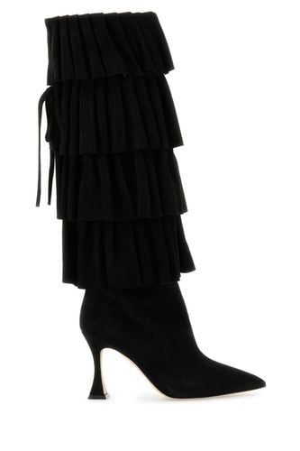 Black Suede Miralone Boots - Manolo Blahnik - Modalova