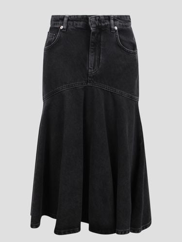 Denim Skirt With Ruffle - Philosophy di Lorenzo Serafini - Modalova