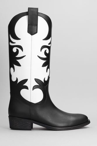 Texan Boots In Black Leather - Via Roma 15 - Modalova