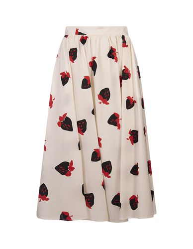 Midi Skirt With Strawberry Print - MSGM - Modalova