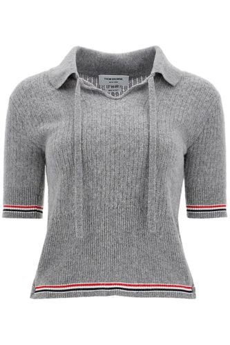 Rwb Striped Knitted Polo Shirt - Thom Browne - Modalova