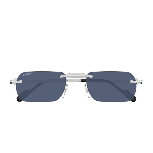 Cartier Ct0499s Première De Cartier 002 Silver Blue Sunglasses - Cartier Eyewear - Modalova