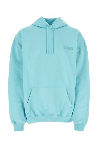 Light Blue Cotton Blend Sweatshirt - VETEMENTS - Modalova