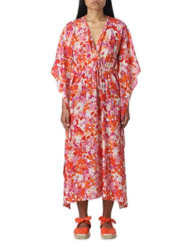 Floral Printed Drawstring Waist Midi Dress - Max Mara Studio - Modalova