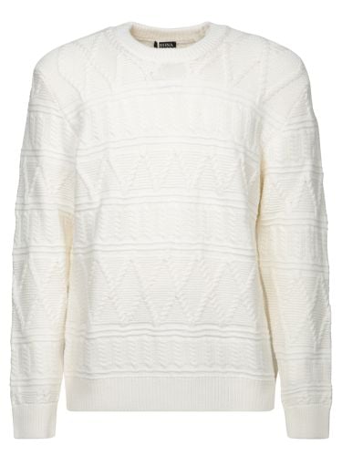 Zegna White Wool Crewneck Sweater - Zegna - Modalova