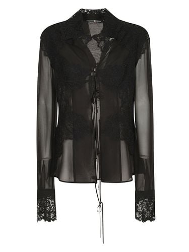 See Through Tie-up Top - Ermanno Scervino - Modalova