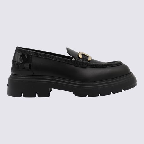 Ferragamo Black Leather Loafers - Ferragamo - Modalova