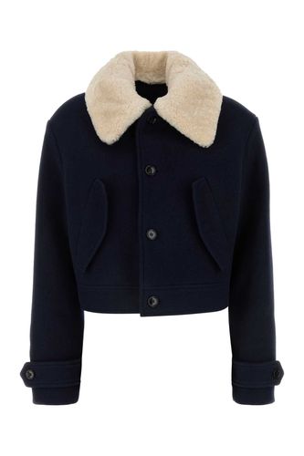 Midnight Blue Wool Coat - Ami Alexandre Mattiussi - Modalova