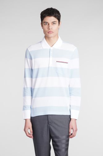 Long Sleeve Pocket Polo In Rugby Stripe Pique - Thom Browne - Modalova