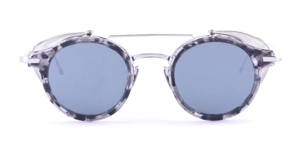 Round With Wide Shield - Grey Tortoise Sunglasses - Thom Browne - Modalova