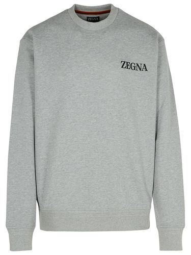 Zegna Gray Cotton Sweatshirt - Zegna - Modalova