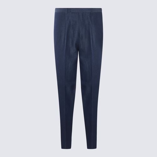 Zegna Blue Cotton Pants - Zegna - Modalova