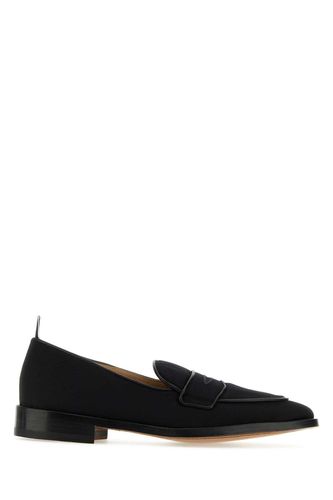 Midnight Blue Fabric Loafers - Thom Browne - Modalova