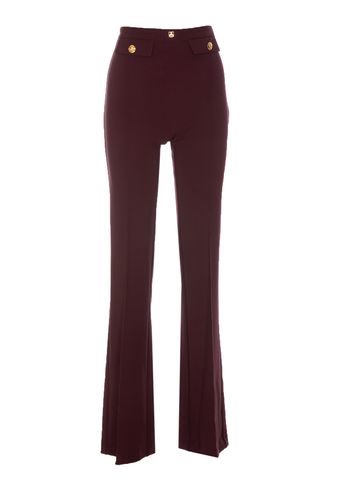 Palazzo Pants In Crepe Stretch - Elisabetta Franchi - Modalova