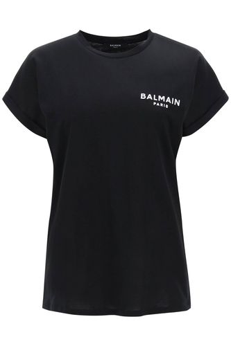 Balmain Flocked Logo T-shirt - Balmain - Modalova