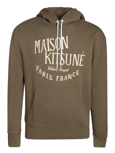 Logo Print Hoodie Khaki - Maison Kitsuné - Modalova