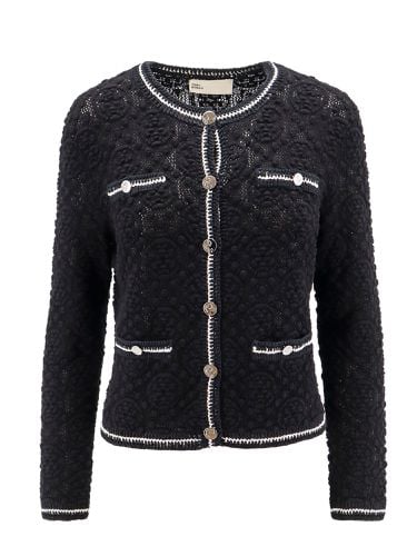 Kendra Logo Lace Cardigan - Tory Burch - Modalova