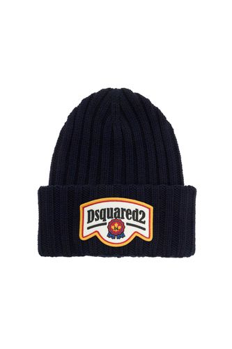 Beanie Hat With Patch Logo - Dsquared2 - Modalova