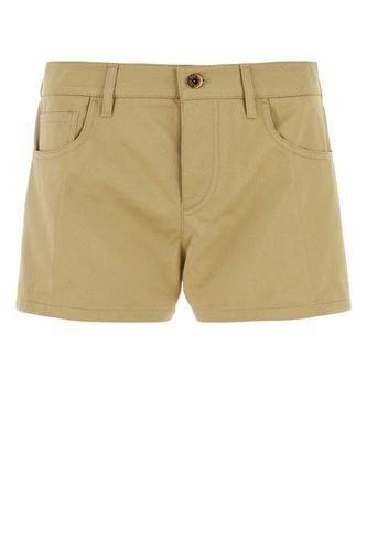 Miu Miu Camel Cotton Shorts - Miu Miu - Modalova