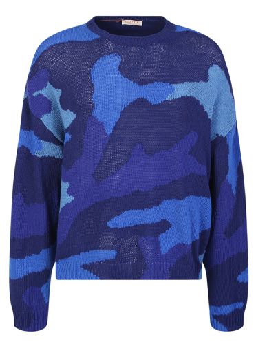 Pullover Made Of Pure Virgin Wool With A Camouflage Pattern - Valentino - Modalova