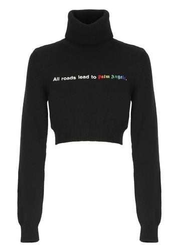 All Roads Cropped Sweater - Palm Angels - Modalova