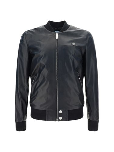 Philipp Plein Leather Bomber Jacket - Philipp Plein - Modalova