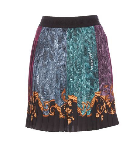 Logomania Pleated Mini Skirt - Versace Jeans Couture - Modalova